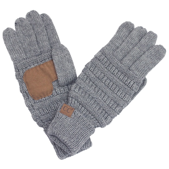 C.C 3pc Knit Warm Pom Beanie Gloves Scarves Set